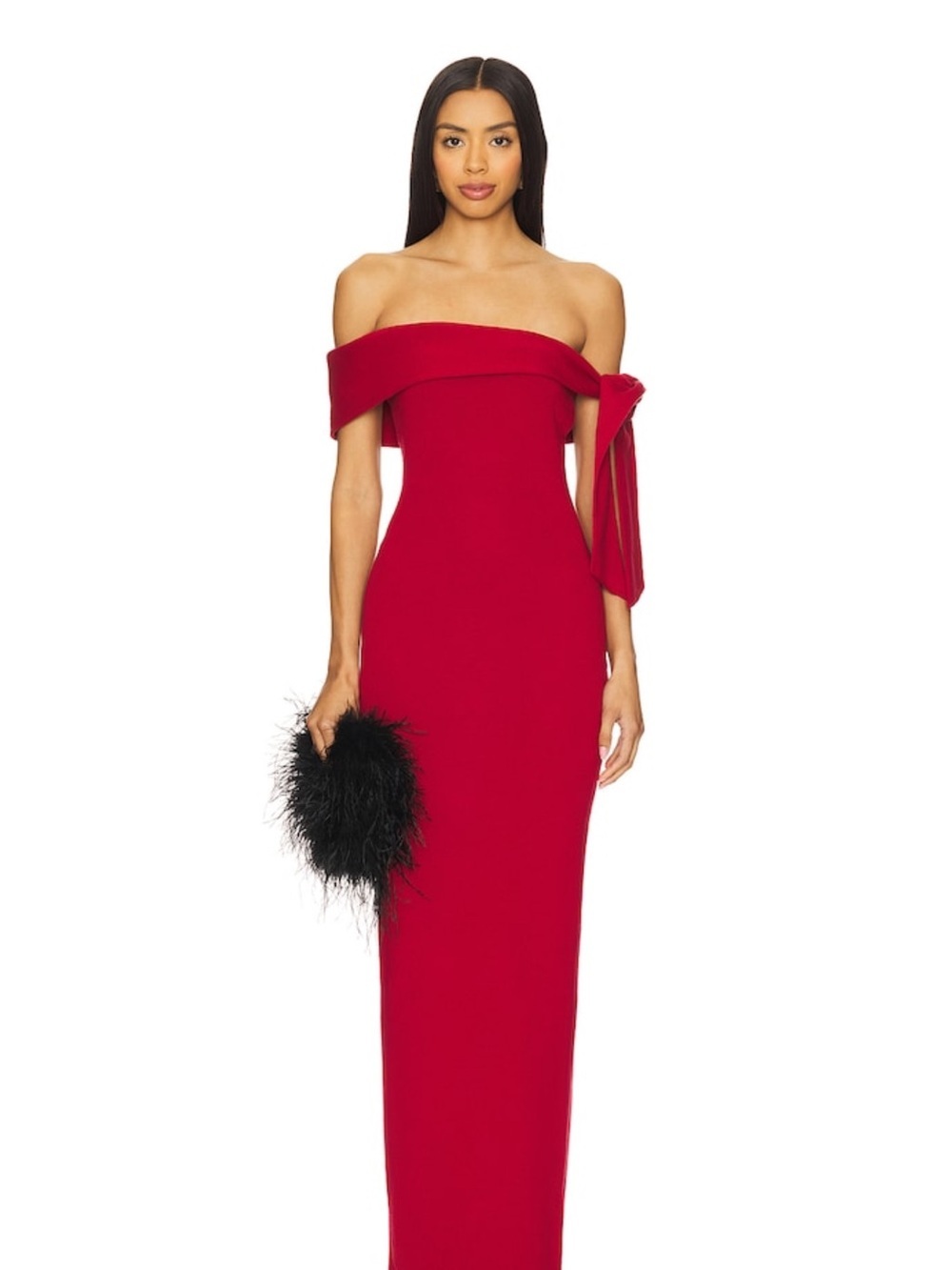 SNDYS x REVOLVE Jaymes Off the Shoulder Maxi Dress Small Body Contour Red Knit